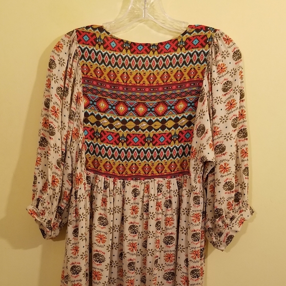 Umgee Free Spirit Dress Boho Babydoll Tribal Aztec - Picture 9 of 11